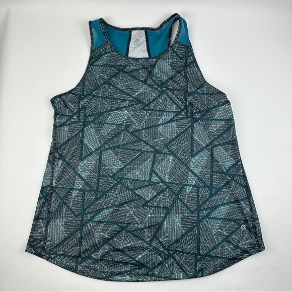 C9 Champion Tank Top Womens XL Teal Blue Geometric - Picture 1 of 8